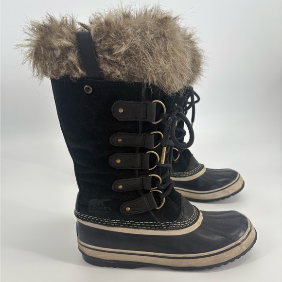 Women's Black Fur-Lined Winter Boots - Picture 8 of 8